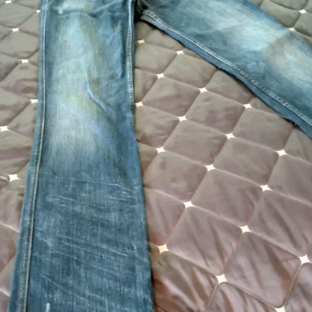 Armani Exchange π Womens Gorgeous Boot Cut Denim Distressed Wash Blue Jeans π - Picture 7 of 14